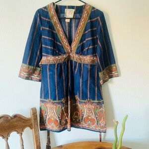 Flying Tomato Bohemian Blue and Orange Top